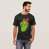 Pickleball Pickle Paddle  Cucumber Player Vegan Tシャツ (正面フル)
