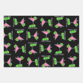  Pickleball Pink Green Dinks & Drinks Cocktails ラッピングペーパーシート (正面)