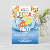 Pickleball Pizza and Pool Party Birthday 招待状 (スタンド正面)