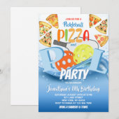 Pickleball Pizza and Pool Party Birthday 招待状 (正面/裏面)