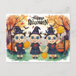 Pickleball Playerのハロウィーンパーティー シーズンポストカード