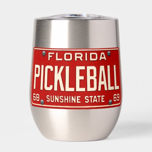 Pickleball Player Fan Retro Florida License Plate (正面)