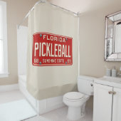 Pickleball Player Fan Retro Florida License Plate シャワーカーテン (インサイチュ)