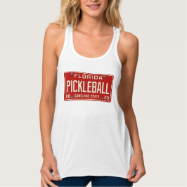 Pickleball Player Fan Retro Florida License Plate タンクトップ