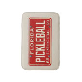 Pickleball Player Fan Retro Florida License Plate バスマット (正面縦)