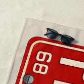 Pickleball Player Fan Retro Florida License Plate ビーチタオル (インサイチュ)