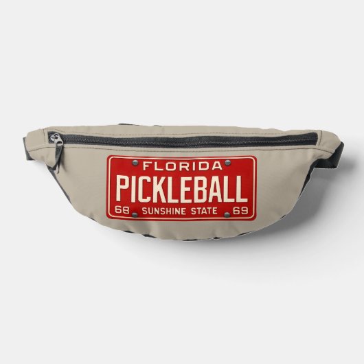 Pickleball Player Fan Retro Florida License Plate ファニーパック (レイダウン)