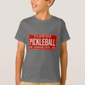 Pickleball Player Fan Retro Florida License Plate Tシャツ (正面)
