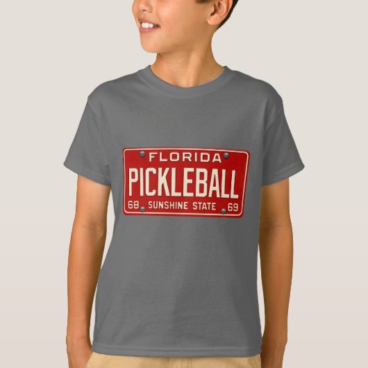 Pickleball Player Fan Retro Florida License Plate Tシャツ (正面)