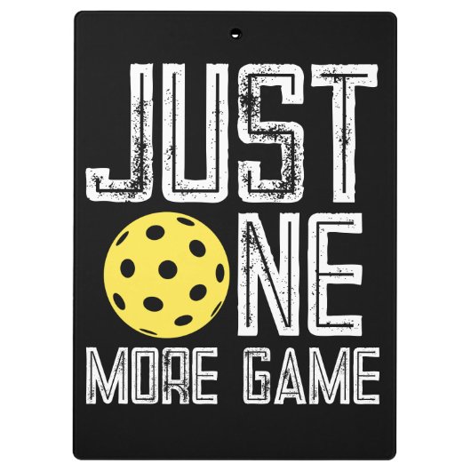 Pickleball Player "Just One More Game" クリップボード (裏面)