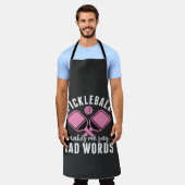 Pickleball Player Pickleball Makes Me Say Bad エプロン (着用した状態)