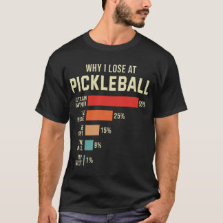 Pickleball Player Pickleballerで負けるおもしろい理由 Tシャツ