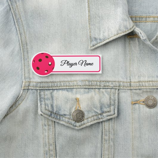 Pickleball Player Pink Pickleballs Personalized 名札 (インサイチュ)