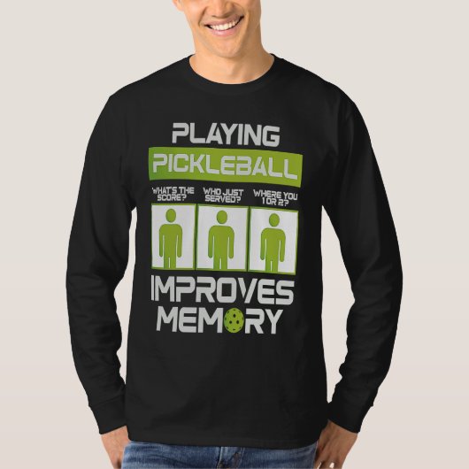 Pickleball Player Playing Pickleball Improves Memo Tシャツ (正面)