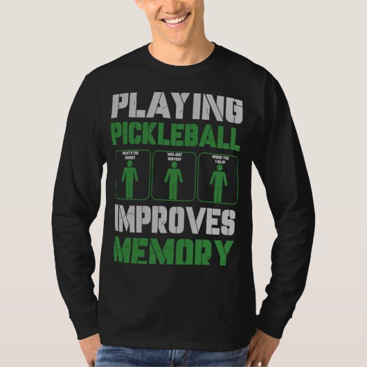 Pickleball Player Playing Pickleball Improves Memo Tシャツ (正面)