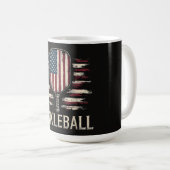 Pickleball Player US Flag Retro Paddleball コーヒーマグカップ (正面右)