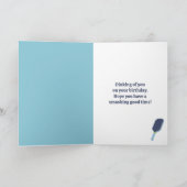 Pickleball Players Custom Message Birthday カード (内部)