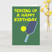 Pickleball Players Custom Message Birthday カード (黄色い花)