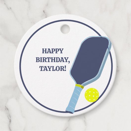 Pickleball Players Custom Message Birthday フェイバータグ (正面)