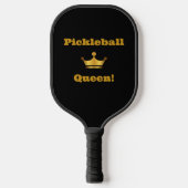 Pickleball Queenブラック/金ゴールドパドル – パーソナライズ ピックルボールラケット (正面)