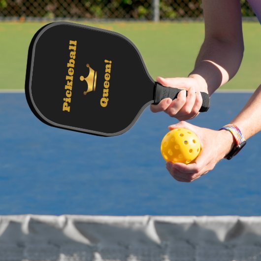 Pickleball Queenブラック/金ゴールドパドル – パーソナライズ ピックルボールラケット (インサイチュ)