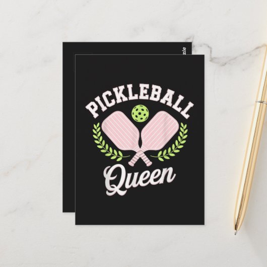 Pickleball Queen Funny Pickleball Player ポストカード (正面/裏面インサイチュ)