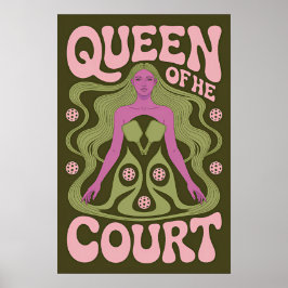 Pickleball Queen Of The Court Art Poster ポスター