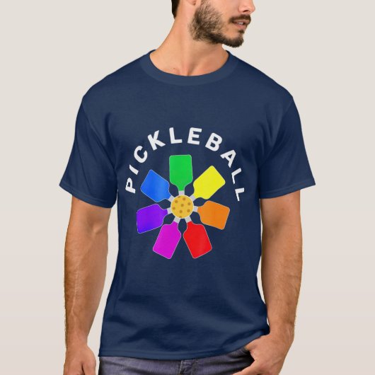 Pickleball Rainbow Design Tシャツ (正面)