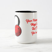 Pickleball Rating Personalized Heart Red and White ツートーンマグカップ (中央)