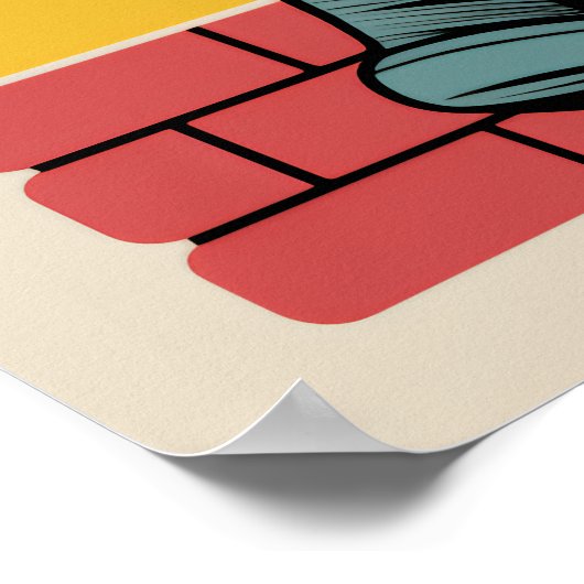 Pickleball Rebel With A Paddle Art Poster ポスター (角)