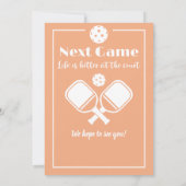 Pickleball Retirement Life is better at the Court 招待状 (裏面)