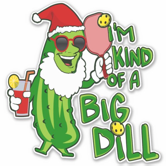 Pickleball Santa Big Dill シール (正面)