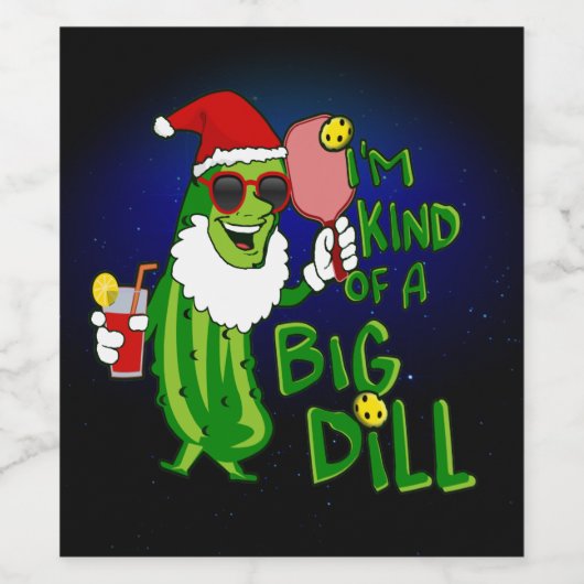 Pickleball Santa Big Dill ワインラベル (シングルラベル)