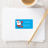 Pickleball🎅 Santa blueアドレスまたは戻りラベル ラベル (インサイチュ)