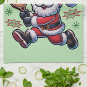 Pickleball Santa Claus Christmas キッチンタオル (折り畳み)