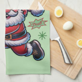 Pickleball Santa Claus Christmas キッチンタオル (四つ折り)