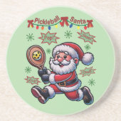 Pickleball Santa Claus Christmas コースター (正面)