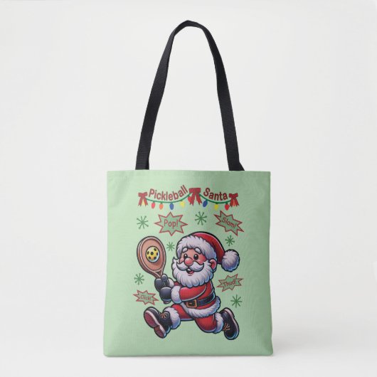 Pickleball Santa Claus Christmas トートバッグ (正面)
