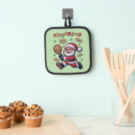 Pickleball Santa Claus Christmas 鍋敷き