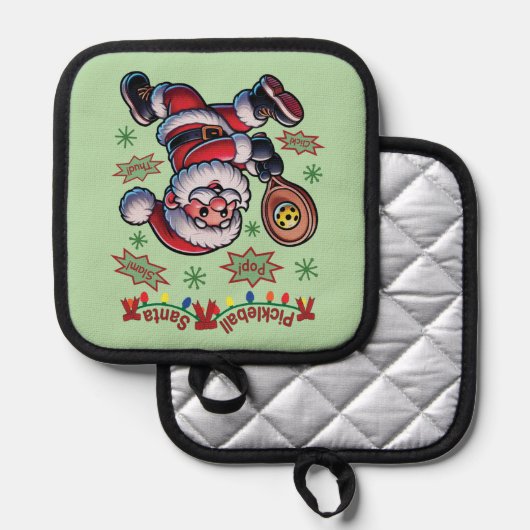 Pickleball Santa Claus Christmas 鍋敷き (正面/裏面)