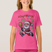 Pickleball Santa Claus Christmas Tシャツ (正面)