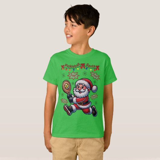 Pickleball Santa Claus Christmas Tシャツ (正面フル)
