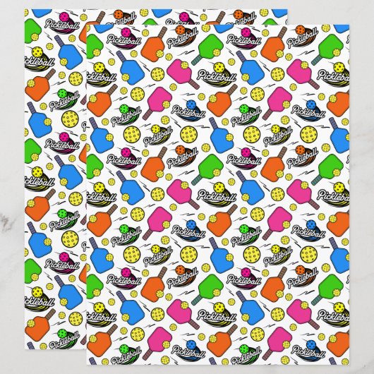 Pickleball Scrapbook Paper (正面/裏面)