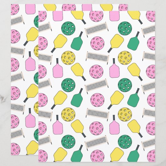 Pickleball Scrapbook Paper (正面/裏面)