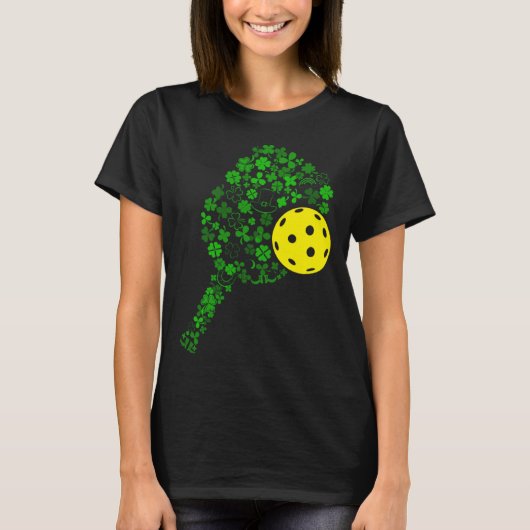 Pickleball Shamrock Leaf St Patrick Day Pickleball Tシャツ (正面)