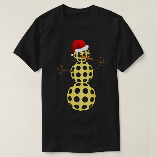 Pickleball Snowman Christmas Holiday Design Tシャツ (デザイン正面)
