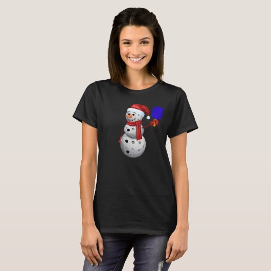 Pickleball Snowman Tシャツ (正面フル)