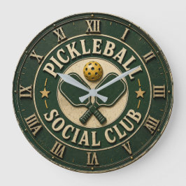 Pickleball Social Club Pickleball Paddle ラージ壁時計