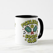 Pickleball Social Club Retro Design for players マグカップ (正面右)