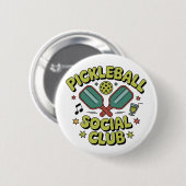 Pickleball Social Club Retro Design for players 缶バッジ (正面&裏面)